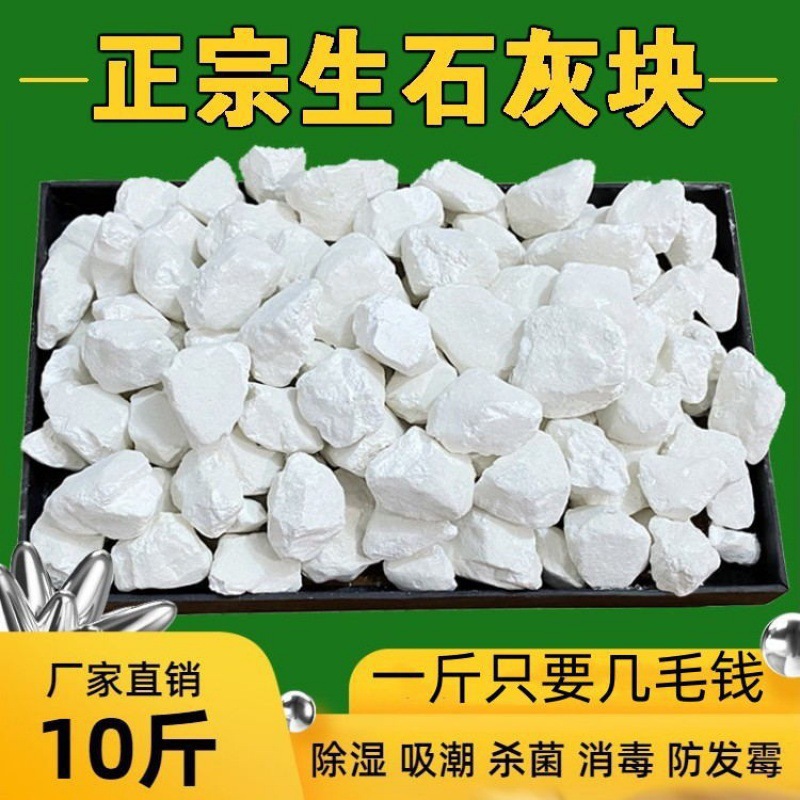 生石灰块鱼塘小龙虾消毒养殖干燥剂除湿果树生石灰粉斤碎块工业级