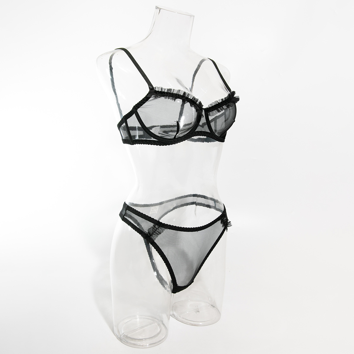 63g Weight Sexy Feel Of Sensation Bra&Panty Set Bra Category Polyester Fabric Type Gather, Breathable Function Solid Color Pattern 3/4 Cup Bra Cup All Seasons Season Simple Style Style Solid Color Sexy Gather Breathable Bra&Panty Set 13