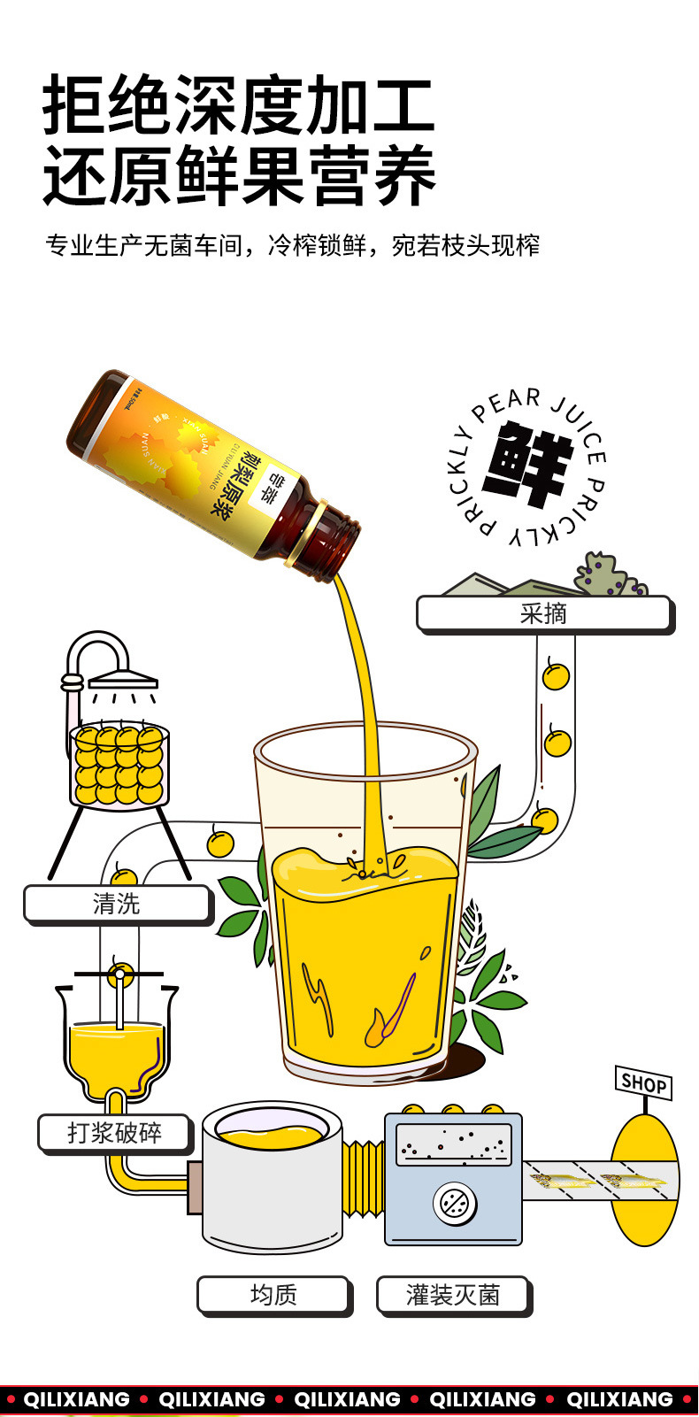 Cili Pear Juice Concentrate 500ml Boxed Fresh Pressed Guizhou Rosa roxburghii Drink specifications