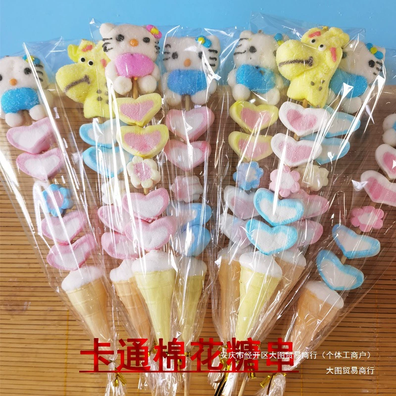 Мультяшные маршмеллоу на палочке, конфеты из ягод, леденцы, жевательные конфеты в форме фруктов с мультяшными животными для уличных ларей и ночных рынков