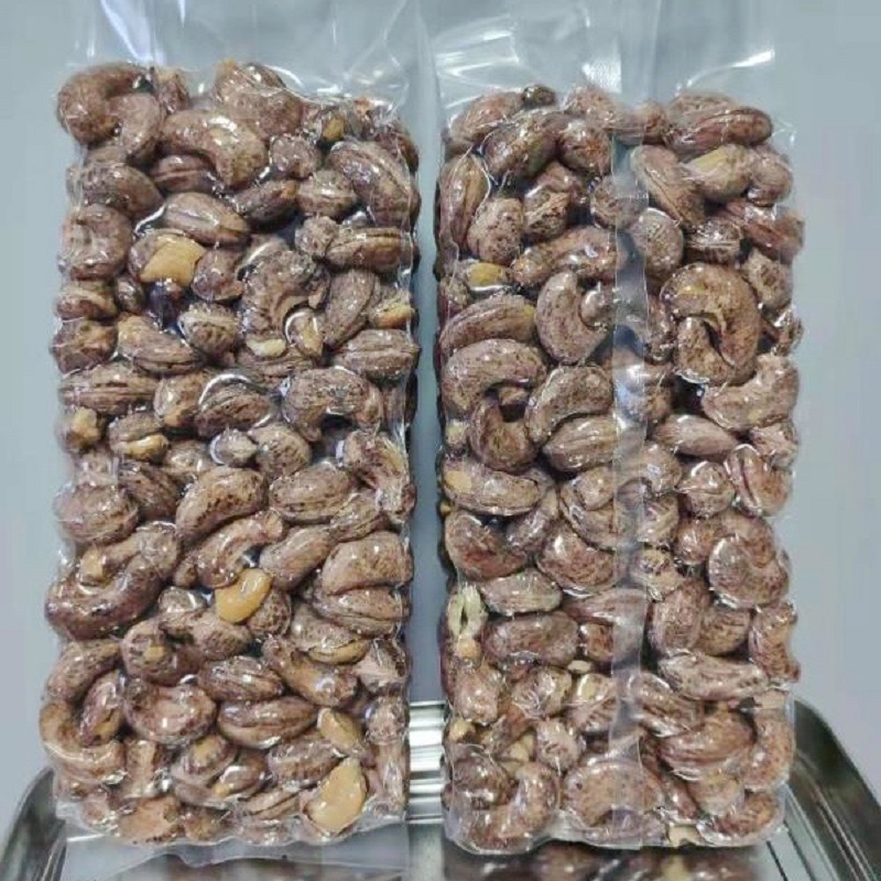 帶皮大腰果仁500g原味紫皮乾果孕婦零食鹽焗越南乾貨堅果散裝稱斤