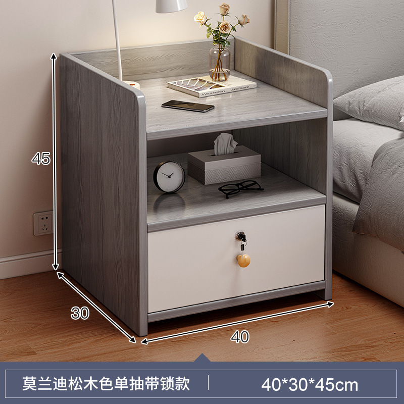 Mesa de cabezal de cama simple pequeño armario de almacenamiento doméstico armario de estante armario para habitaciones de alquiler de dormitorios