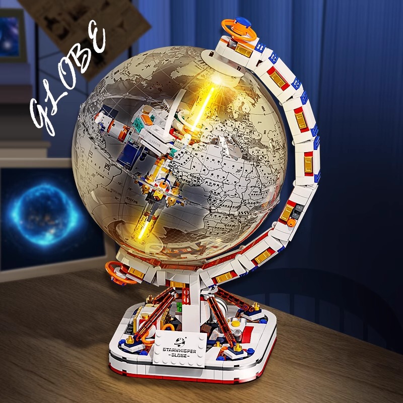 Qizile 90104 宇宙ステーション発光地球儀ビルディングブロックレゴ教育組み立て子供のおもちゃギフトと互換性あり|undefined