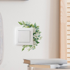 新款fun-kg17外貿熱銷綠植花卉開關貼臥室客廳牆面裝飾牆貼紙批發