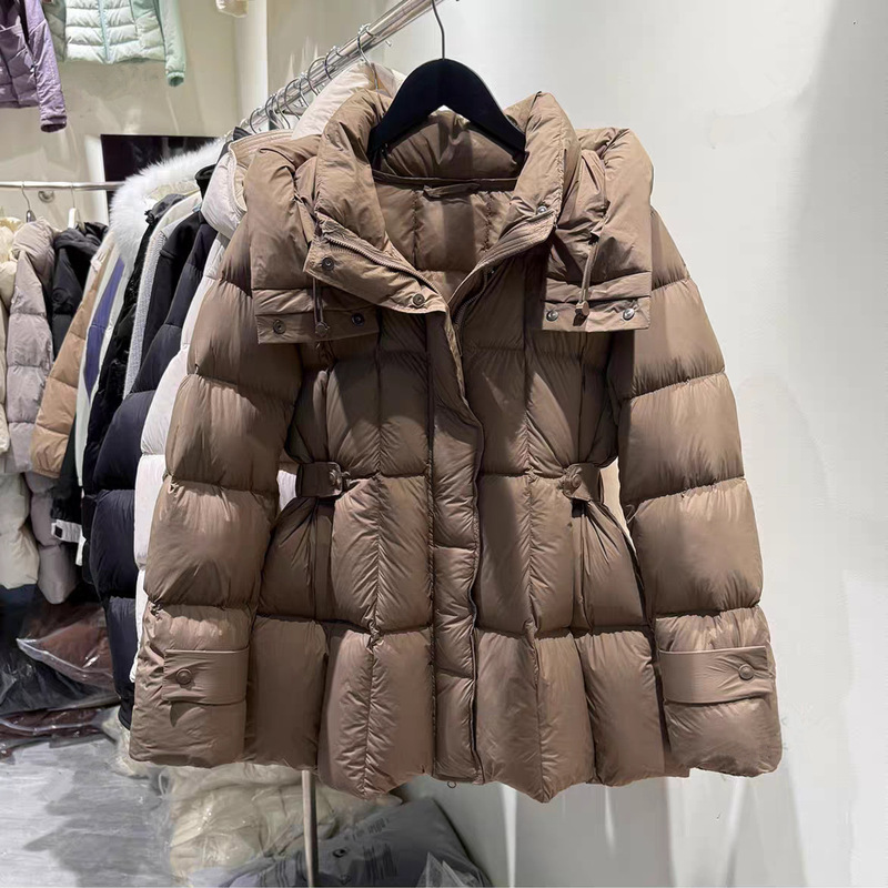 2026 Autumn/Winter New Women's down Jacket Korean Style Mid-Length Slimming Waist Hooded Fashion Thickened Cape Coat Trendy