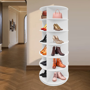 Shoe Cabinet Multi-Layer Shoe Cabinet Floor-Standing Simple Bag Display Rack 360-Degree Rotating Storage Rack Simple Storage Rack