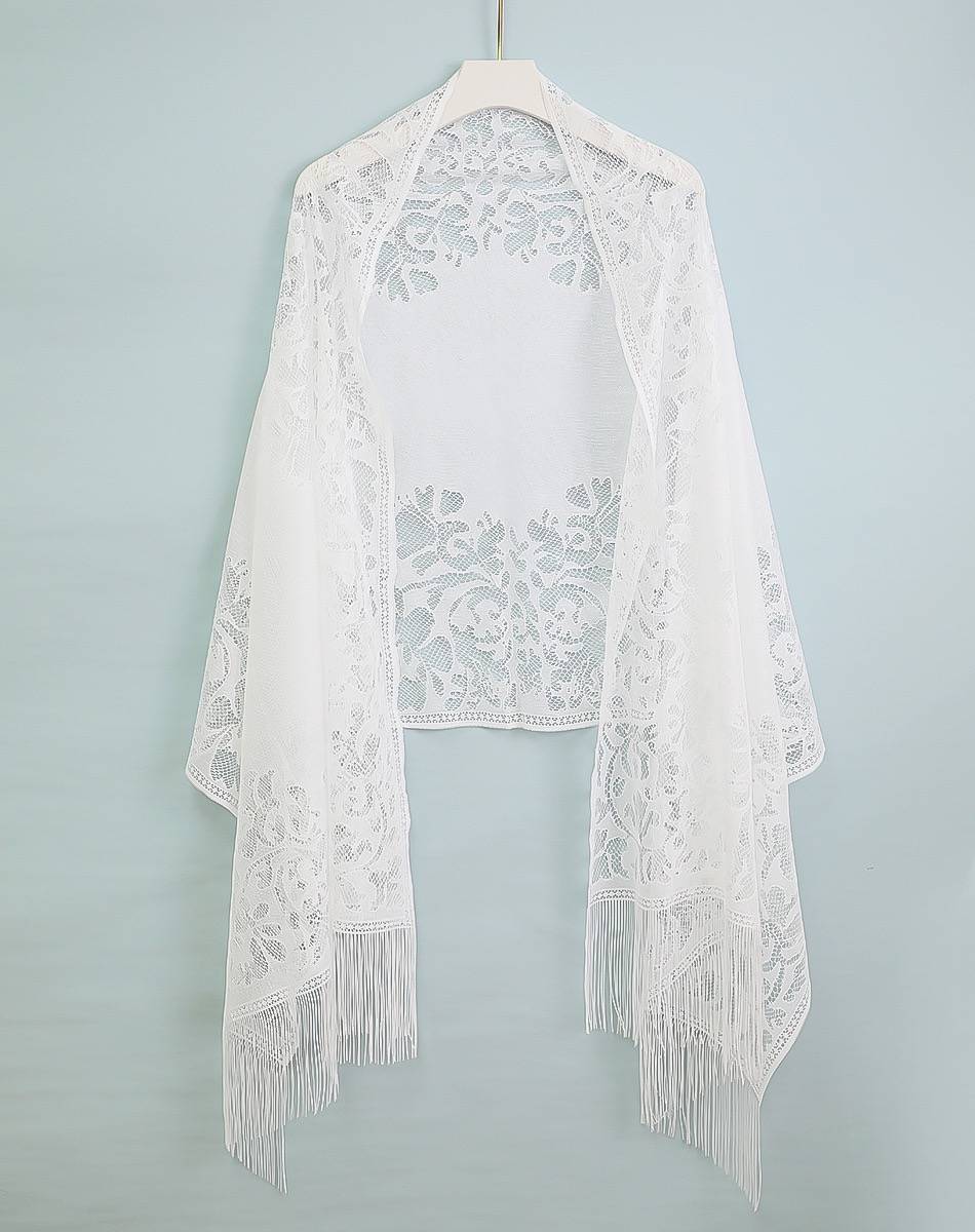 Huakai Zhixia Chaxian borla chal de encaje con cheongsam exterior 2025 nueva camisa de protección solar de rebeca fina de todo fósforo