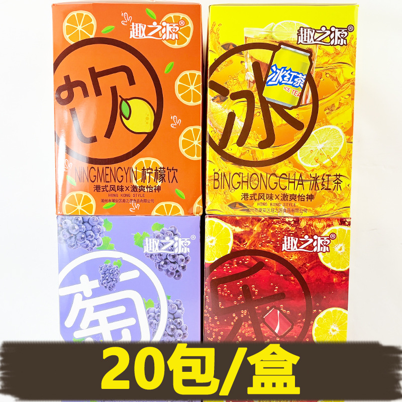 Quzhiyuan Iced Black Tea with Fruit Flavor Tea Beverage, Ready-To-Drink Hong Kong Style Concentrated Tea Bags for Leisure and Office, Refreshing for Summer