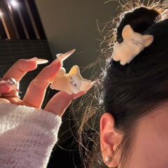 いたずらなキツネの小さなヘアピン植毛かわいいガーリーハートサイド前髪クリップカモノハシクリップ漫画ヘアアクセサリー女性立体