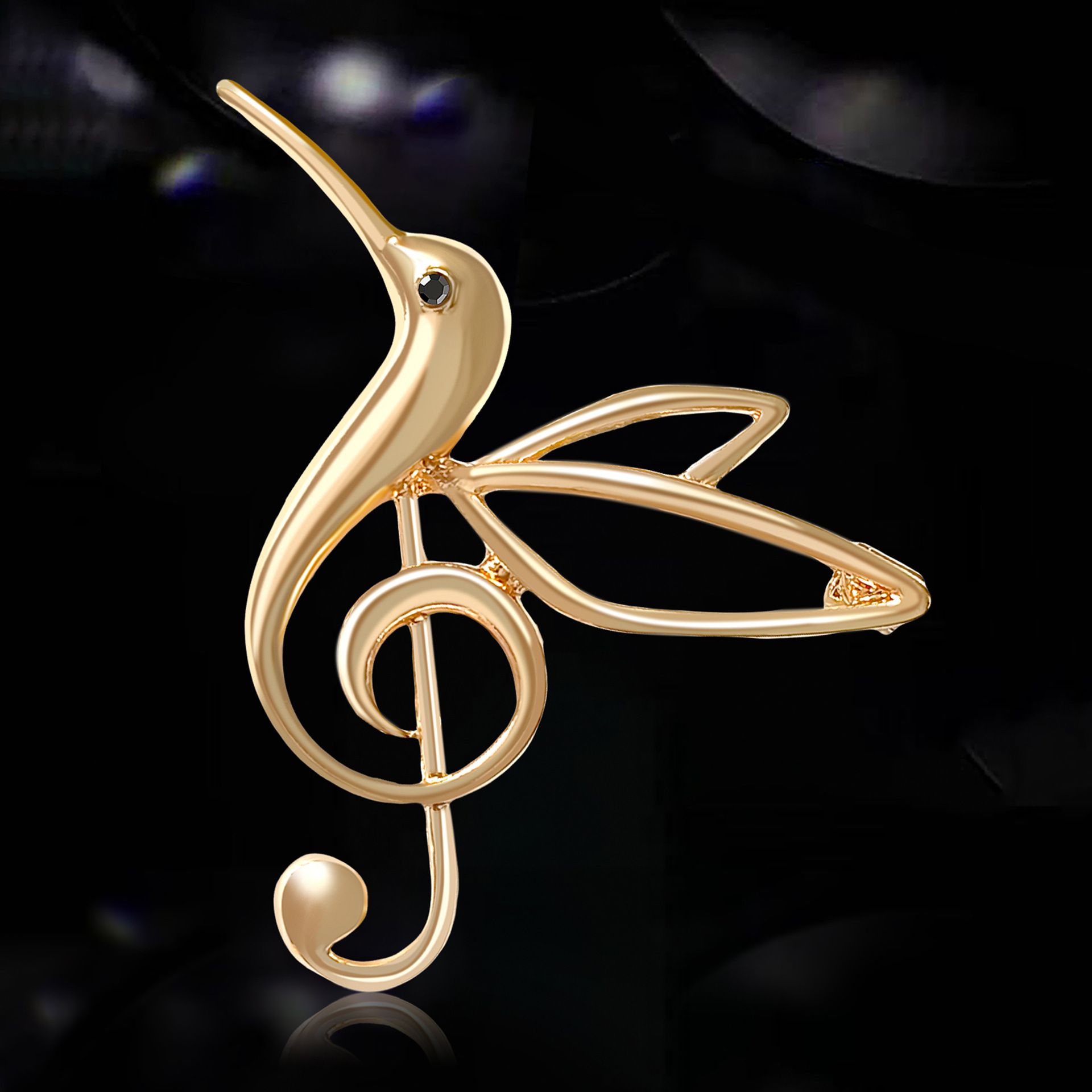 Kolibri Musiknote Emaille Brosche Für Damen Schal Anstecknadel_voghion.com