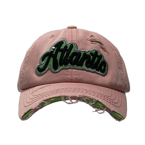 American retro hole baseball cap for women Spring and Summer new fashion khaki color embroidered soft brim duckbill cap for men trendy looks face slimming