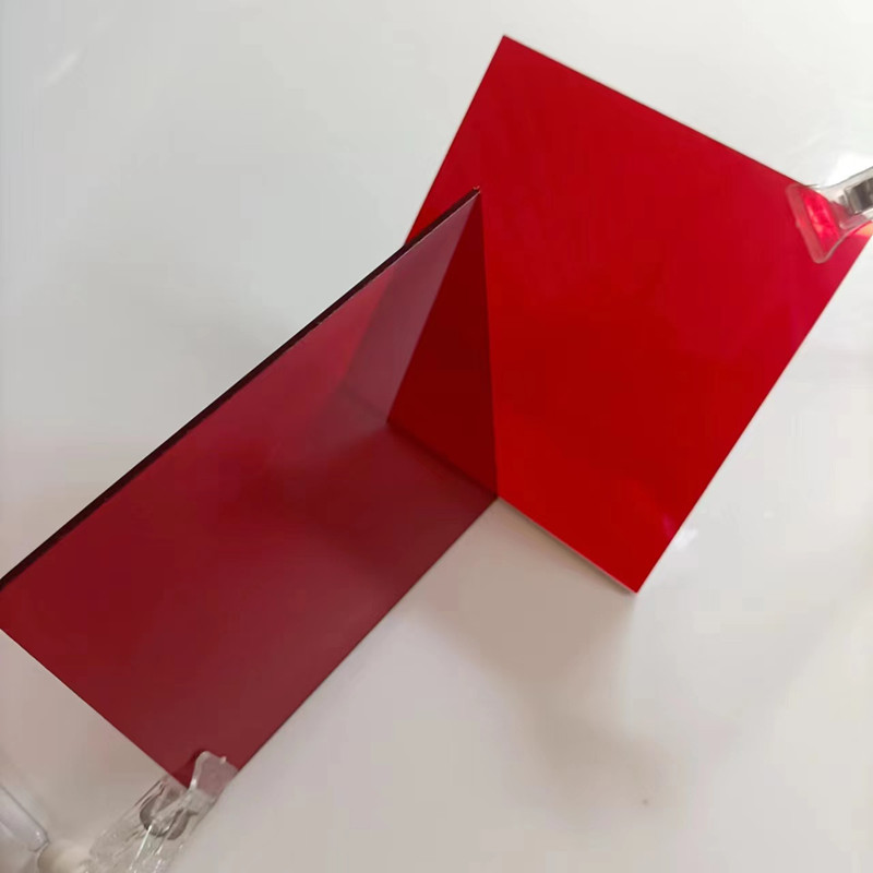 红色pc耐力板3mm机器切割制作彩色PC板高透明防静电板材来图生产