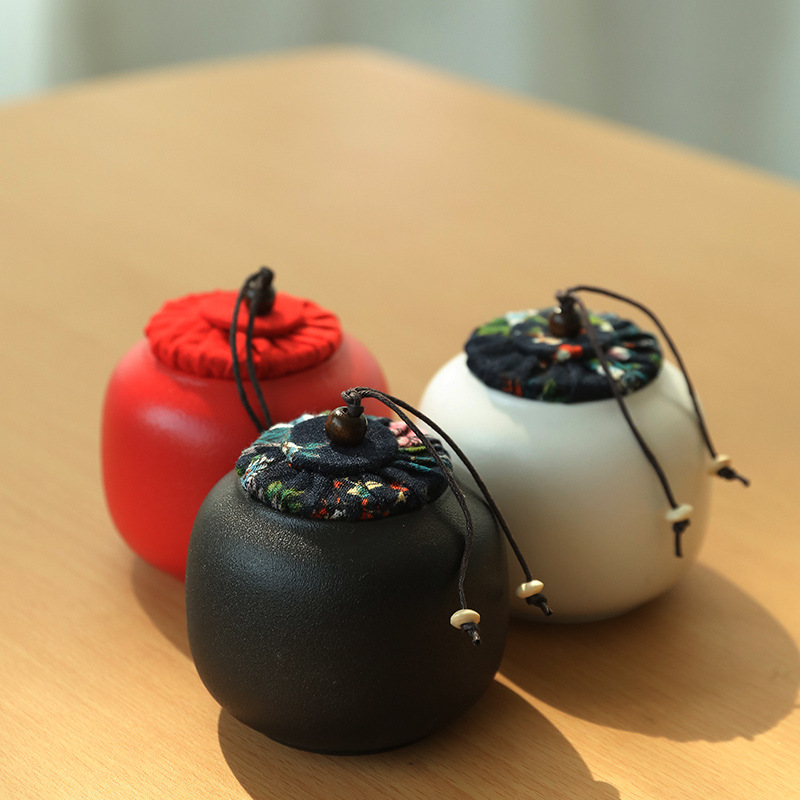 粗陶小茶叶罐复古黑陶中式密封罐迷你便携醒茶罐功夫茶具陶罐|ms