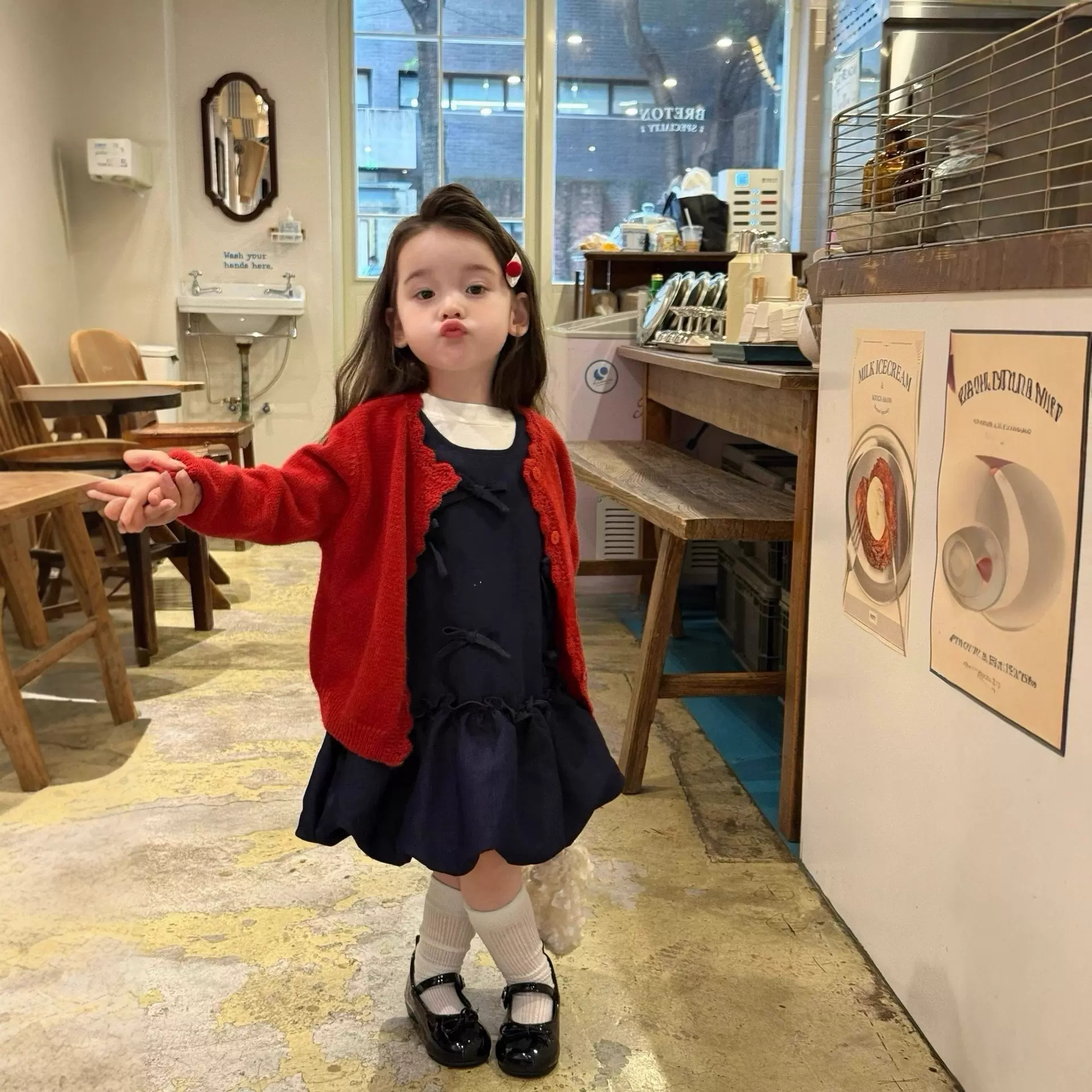 韩国童装女童连衣裙2025秋季新款洋气时髦儿童甜美牛仔背心裙童裙