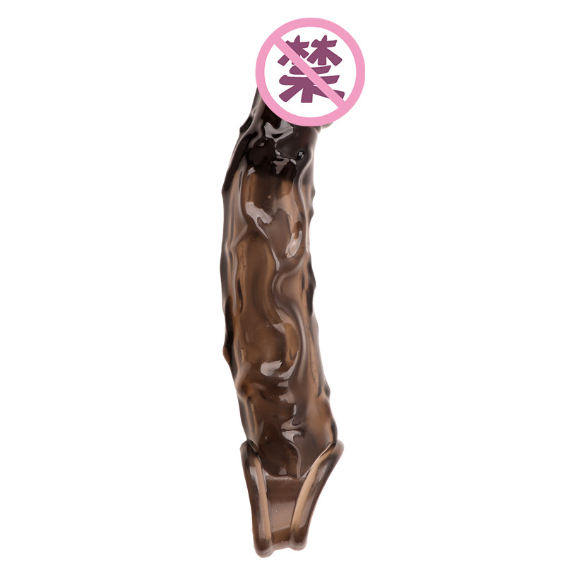 Textured TPE Penis Sleeve with Spikes, Curved Realistic Extender for Ejaculation Control — detail image 1