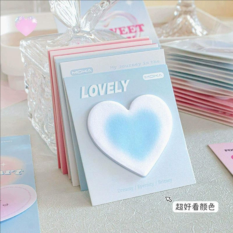 Цветные румяна Halo градиентные стикеры-заметки Xiaohongshu Love, самоклеящаяся бумага, многократные портативные