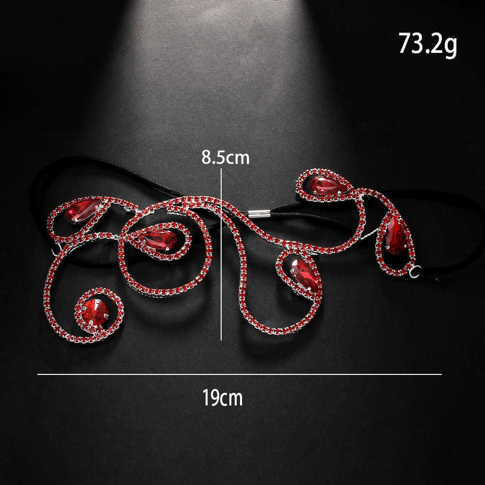 Feng Shui exótico goteo correa de cabello bandas de cabello Halloween color diamante tocado de cabello accesorios de cuerda elástica para mujeres Headwear