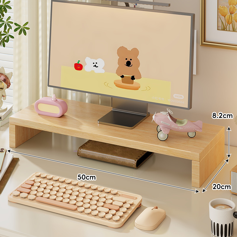 Soporte Elevador de Monitor de Madera para Escritorio de Oficina