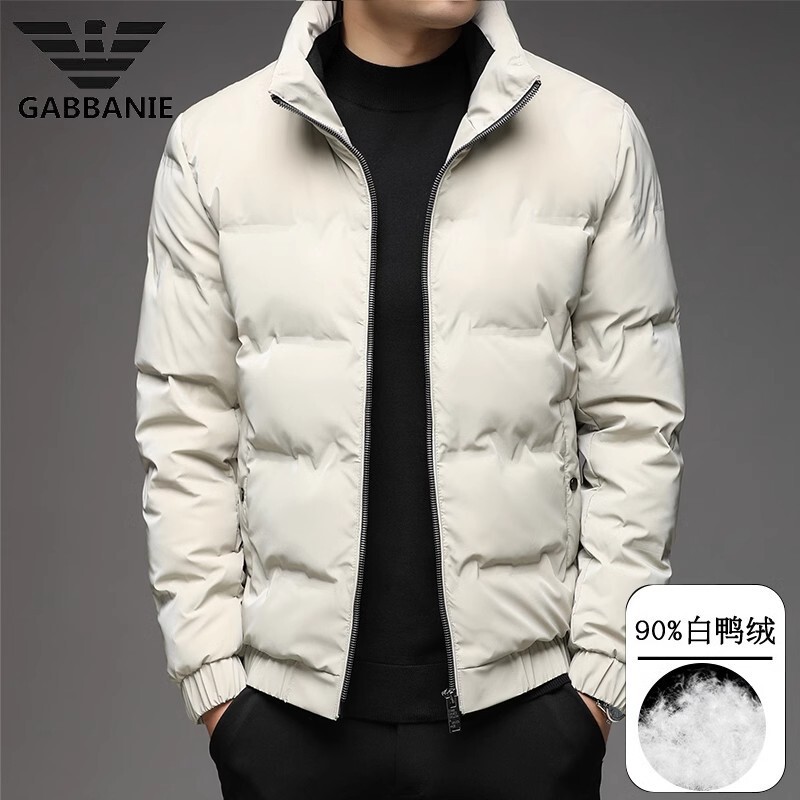 Chiarmani Winter down Jacket Men's Stand Collar Men's Thickened Warm White Duck down Short Casual Jacket Wholesale