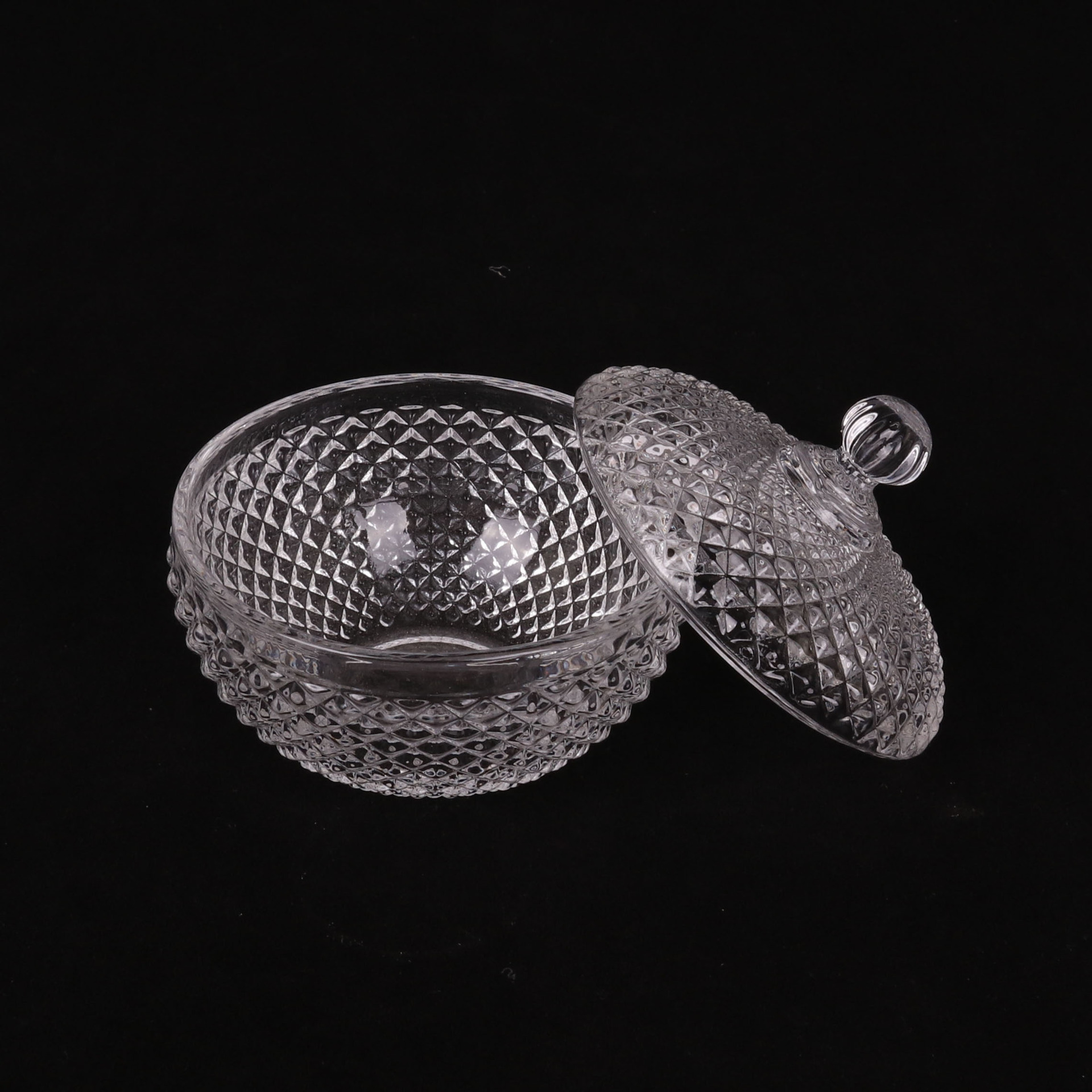 浮雕菠萝玻璃糖缸零食储物收纳玻璃罐香薰蜡烛玻璃烛台容器批发