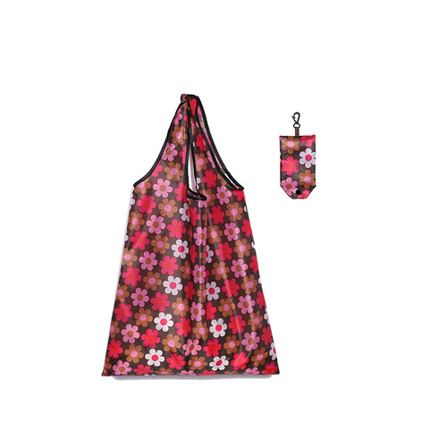 190T Polyester Foldable Shopping Bag for Supermarket, Printed Bag, Manufacturer Wholesale, In Stock, Portable Eco-Friendly Bag for Cross-Border Shipping
