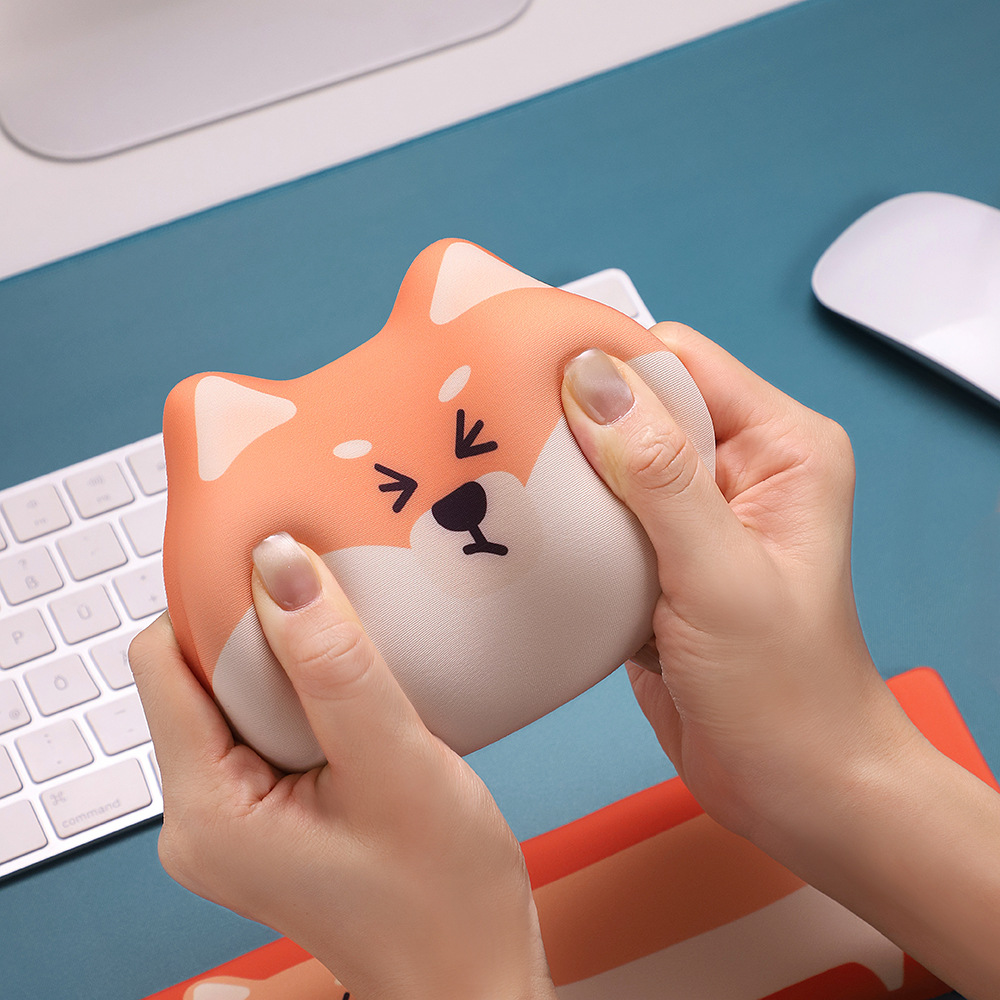 Cute Shiba Inu Silicone Wrist Mouse Pad Memory Foam Keyboard Hand Rest Office Wrist Guard Extra Large Pad Palm Rest
