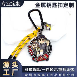 跨境定制金属钥匙扣diy创意背包挂件春节小礼品卡通公仔挂饰刻字