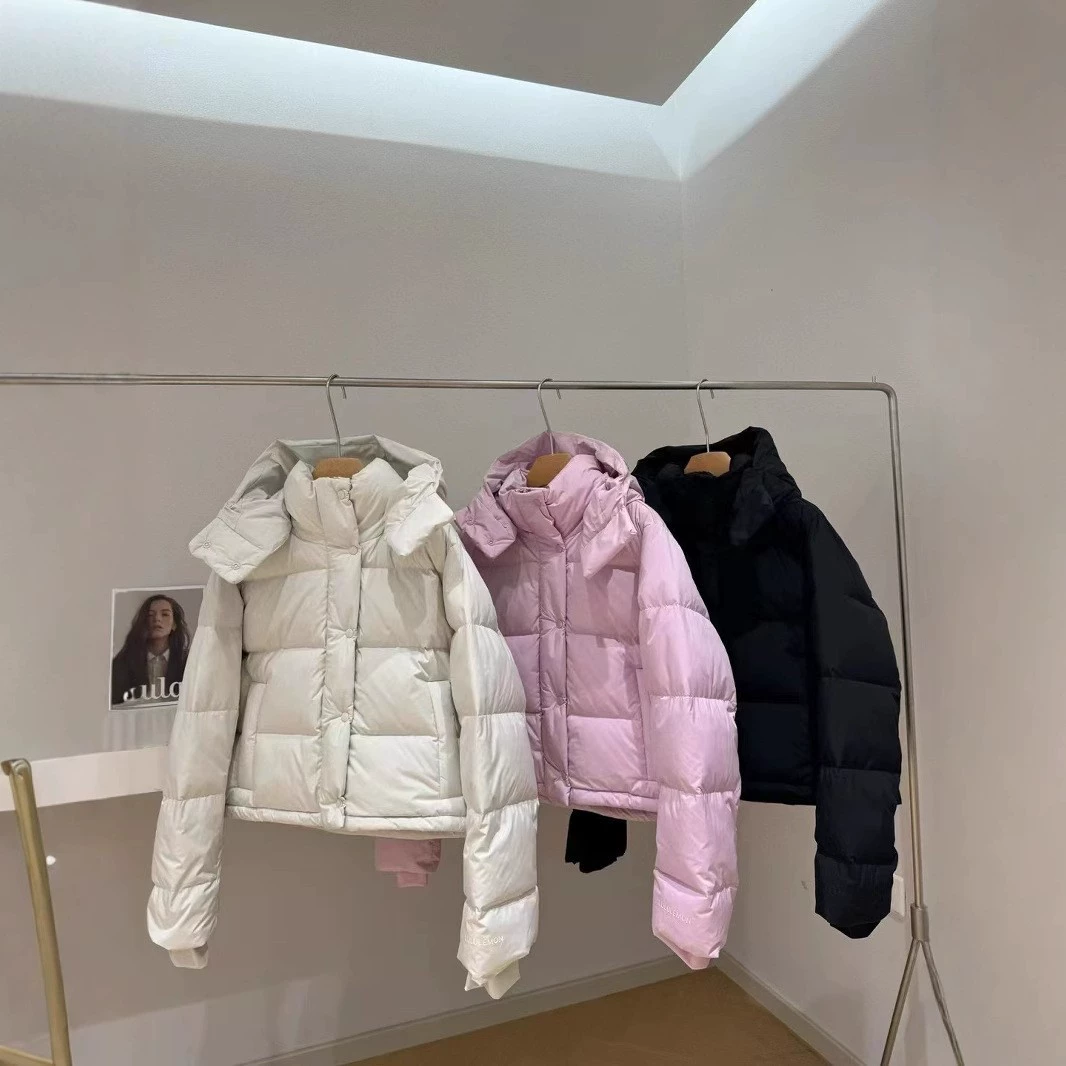 Пуховик короткий в стиле Lulu Wunder с пышными рамками, тёплый короткий повседневный капюшонный жакет для женщин