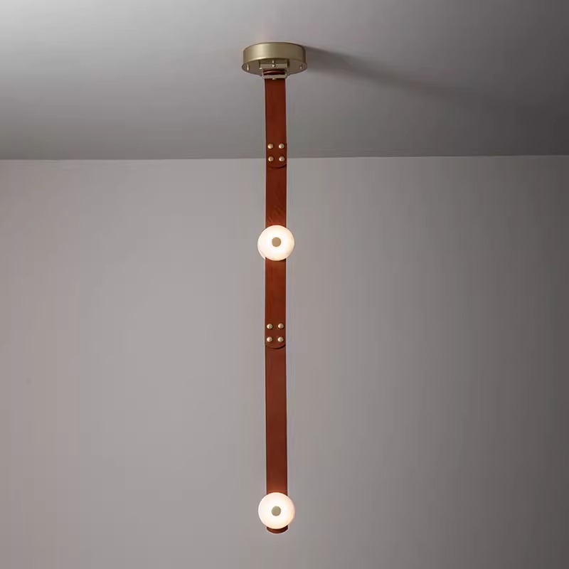 Sensación de alto nivel de cinturón minimalista sala de modelo elegir lámpara candelabro hueco diseñador italiano loft edificio dúplex sala de estar comedor luz