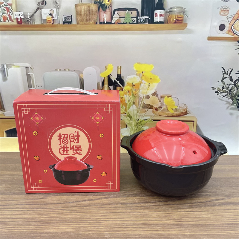 クリエイティブ新製品リチウム磁器土鍋家庭用ガスコンロ明火キッチン大容量スープ鍋シチューイベントプレゼントロゴ|undefined