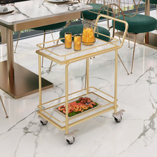 北欧移动小手推车酒店酒水酒吧多层铁艺餐厅收纳传送菜小吃车
