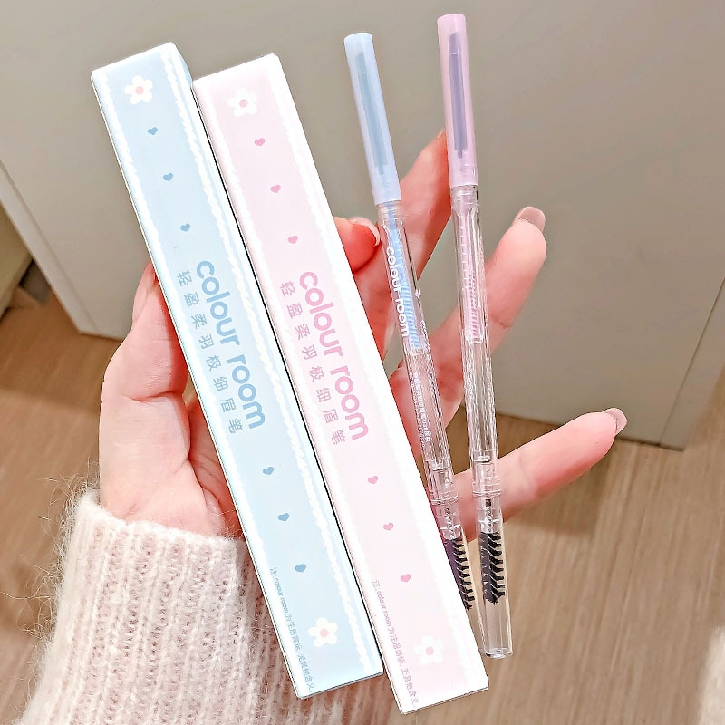 New Transparent Double-Ended Eyebrow Pencil, Extremely Fine, Natural, Sweat-Resistant, Long-Lasting, High-Quality, Affordable Makeup for Students