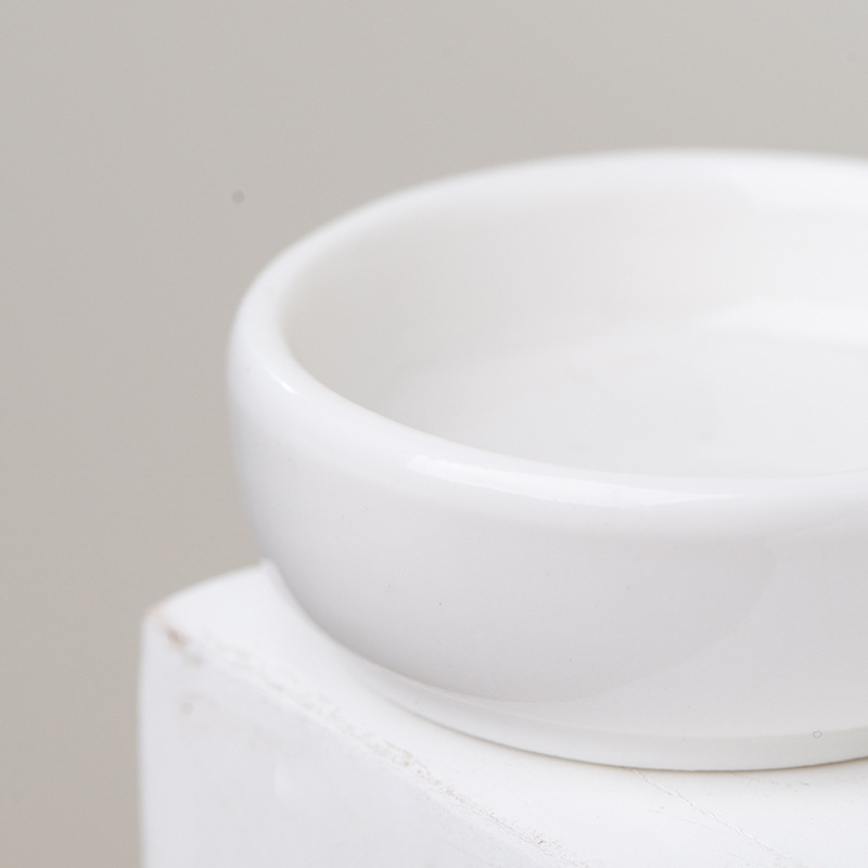 Vela fregona cerámica aromaterapia lámpara quemador vela bandeja caliente té cera aceite esencial pequeña ronda vela anti-scald mango cuchara