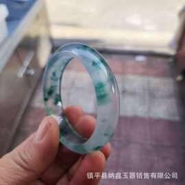 厂家批发翡翠冰种平替玉手镯水沫玉手镯正圈晴水飘花玉手镯系列七