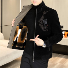 金貂绒外套秋冬季短款呢子青年男装休闲夹克男男士立领毛呢大衣