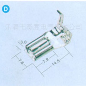 专业供应6.3弯头带锁端子，250旗形带锁插簧