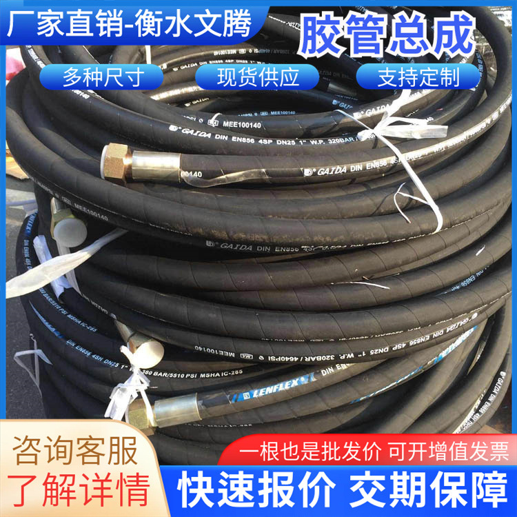 高压胶管煤矿钢丝输水输油高压液压油管挖掘机破碎锤高压软管厂家