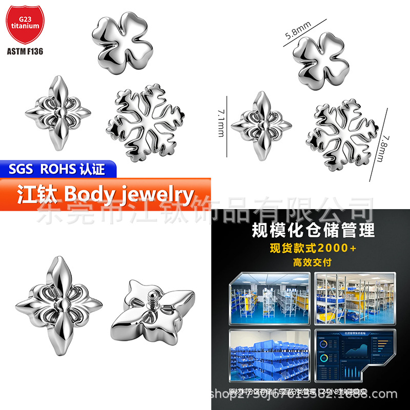 Pointed titanium steel lip stud product view