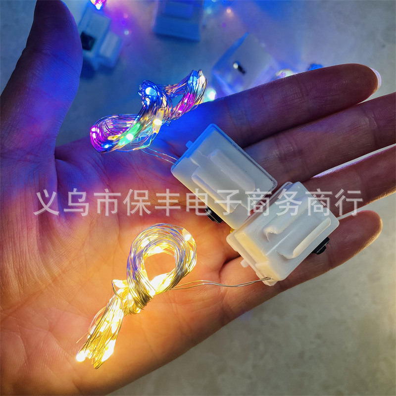 led small colored light buckle copper wire string light fairy stick wave ball fixed tube light string flowers gift decoration light