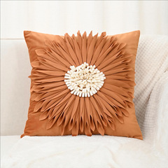 網紅ins風太陽花朵抱枕套 小雛菊花床頭靠墊辦公室向日葵花靠枕套