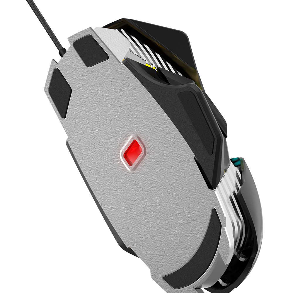友狼V5机械鼠标有线电竞游戏吃鸡压枪台式电脑笔记本水冷发光USB