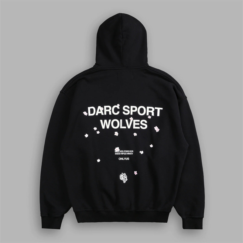 Darc One-Piece Drop Shipping Wolf Head Autumn and Winter Sweatshirt Letter Print Fleece-Lined Thickeneded Sports Loose Couple Top