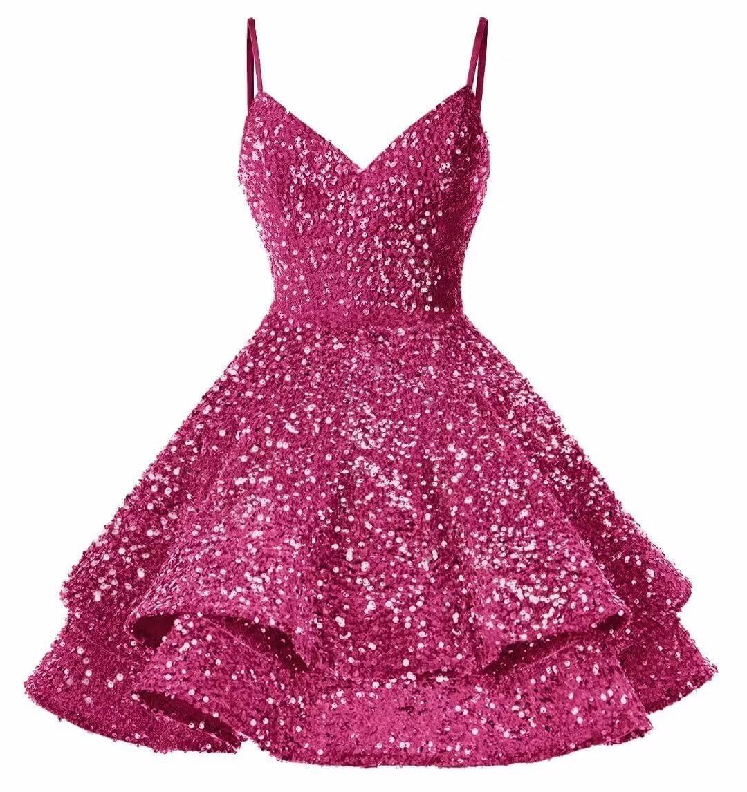 Vestido de noche de lentejuelas azul nuevo vestido corto de tirantes transfronterizo temperamento vestido de fiesta de cumpleaños de alta gama de nicho image 18