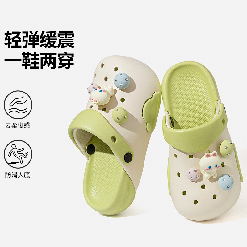 Cute Mushroom Rabbit 2026 Summer Women's Clog Shoes DIY Kawaii Cute Style Beach Outdoor Closed-Toe Slippers Cute Mushroom Rabbit 2026 Summer Women's Clog Shoes DIY Kawaii Cute Style Beach Outdoor Closed-Toe Slippers