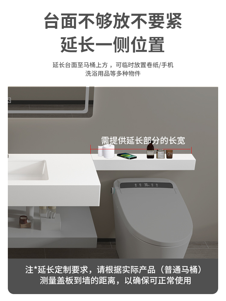 Hotel estilo gabinete de baño combinación Placa de roca integrado cuenca gabinete de baño lavabo cuarto de baño lavabo mesa de lavado