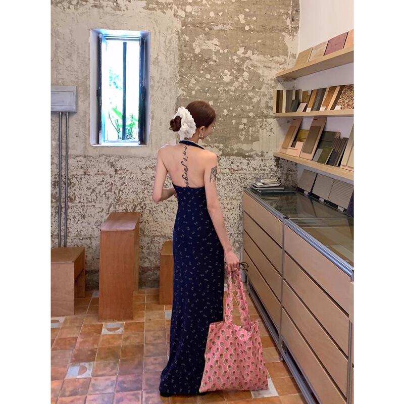 Kink Lace Hanging Neck Strap Floral Dress Women's Summer 2025 New Seaside Holiday Beach Long Dress Kink Lace Hanging Neck Strap Floral Dress Women's Summer 2025 New Seaside Holiday Beach Long Dress