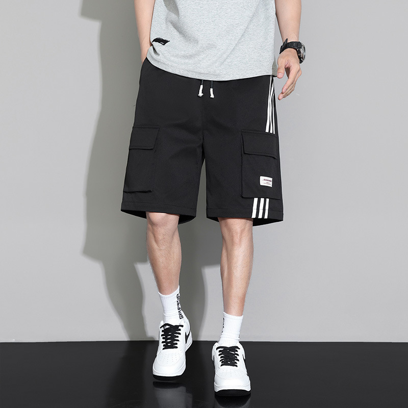 Sports Shorts Men's Summer New Korean Style Casual Striped Men's Pants Straight Running Sports Loosen Pants