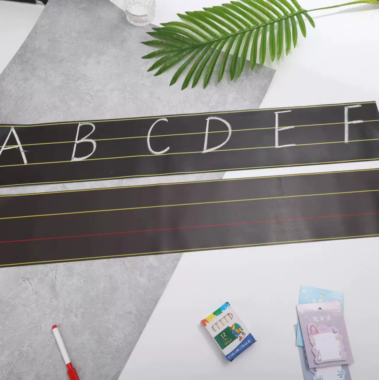 英语拼音教学用具四线三格磁性黑板贴单词短语句子教师红线格磁力