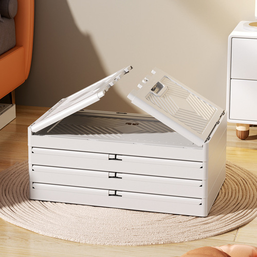 Double-Door Folding Storage Cabinet for Home Clothes Multi-Layer Magnetic Door Children Plastic Toy Snack Storage Cabinet