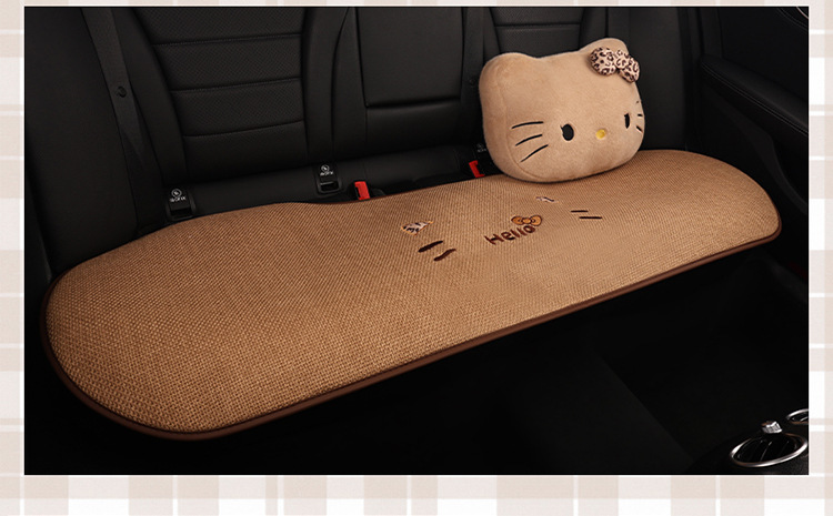 Car Seat Cushion for All Seasons, Side-Mounted, Reverse-Wrapped Kt Summer Cushion, Breathable, Non-Slip, Cartoon Seat Cushion, Five-Seater Car Seat Cover